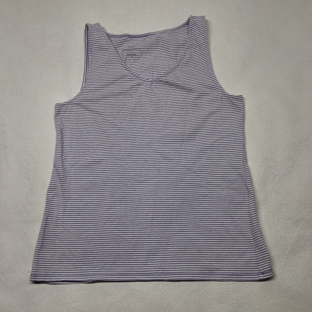 J. Jill Striped Perfect V-neck Tank Size M